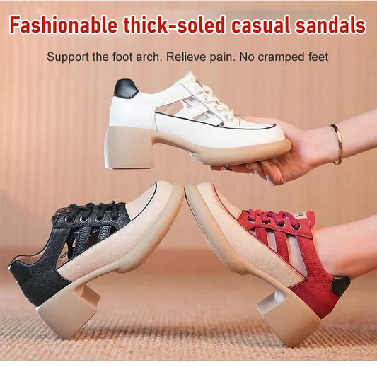 Sandali con tacco casual e suola spessa