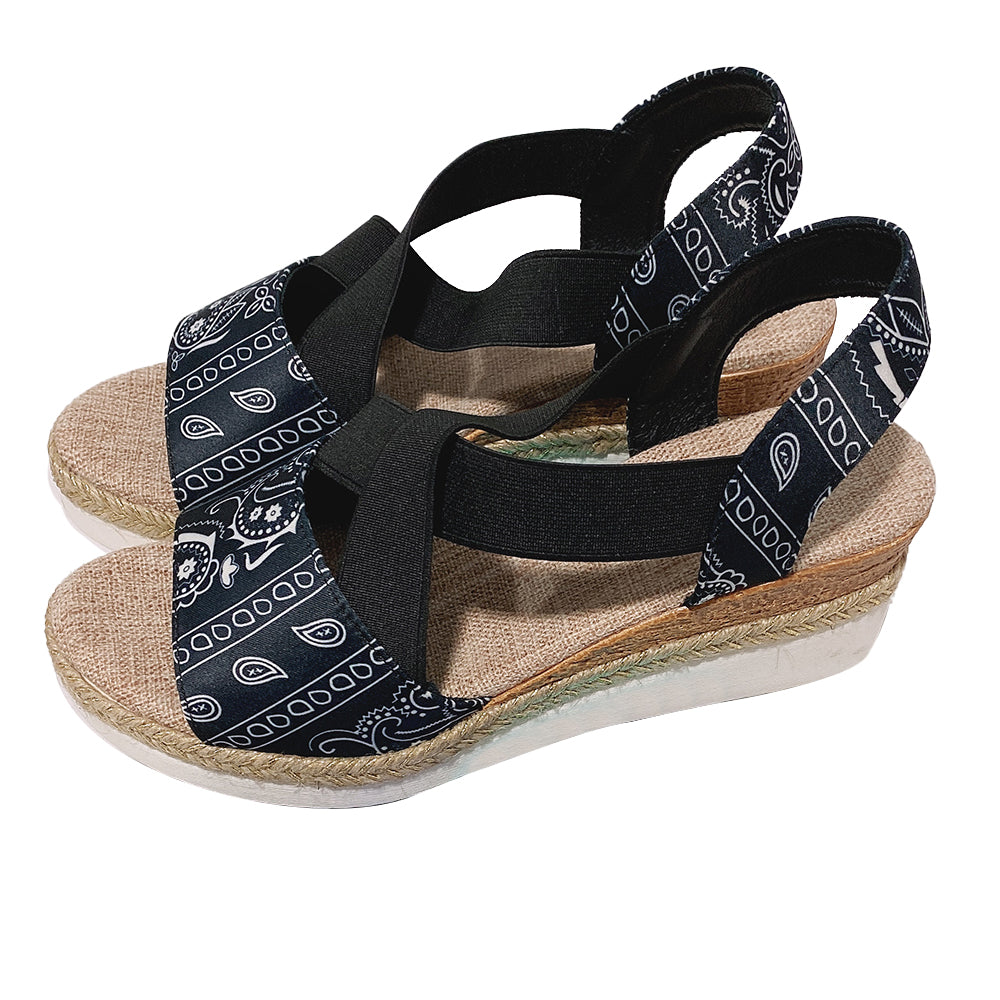 Sandali con zeppa con design di stampa