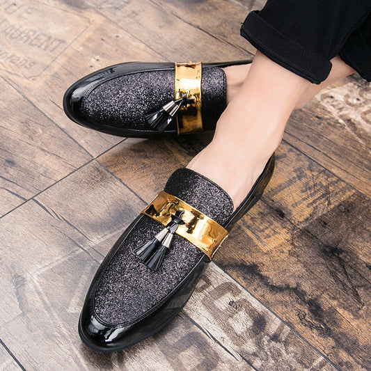 Nero Tassel Shoe Handmade Wedding Uomo Loafers