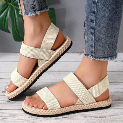 Punta aperta Cinturino elastico Slip On Scarpe Slingback