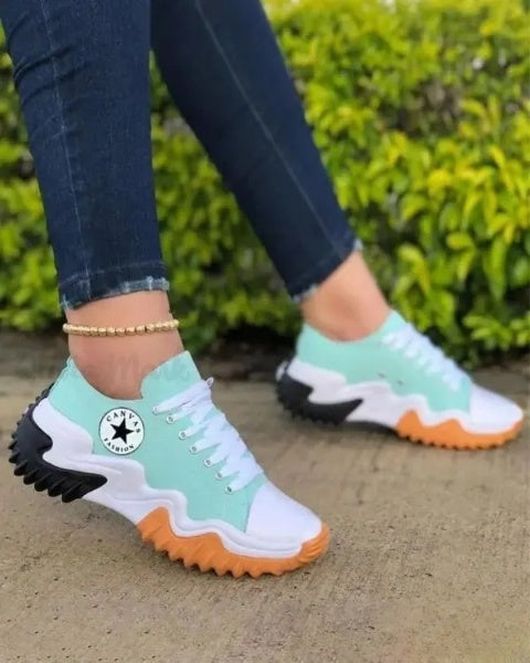 Ruth - Sneakers stringate Muffin con occhielli e inserti a contrasto