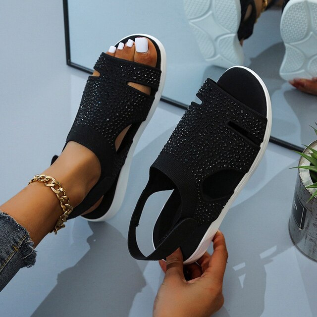 Sandali comodi con strass