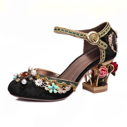 Scarpe da donna con fibbia e strass da matrimonio