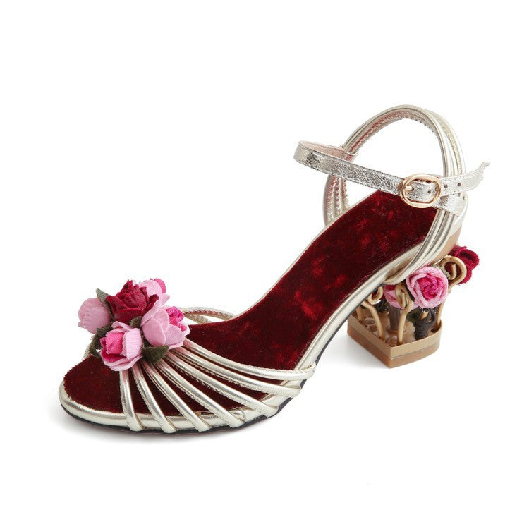 Sandali Peep Toe Strappy Shoes Birdcage Tacchi alti
