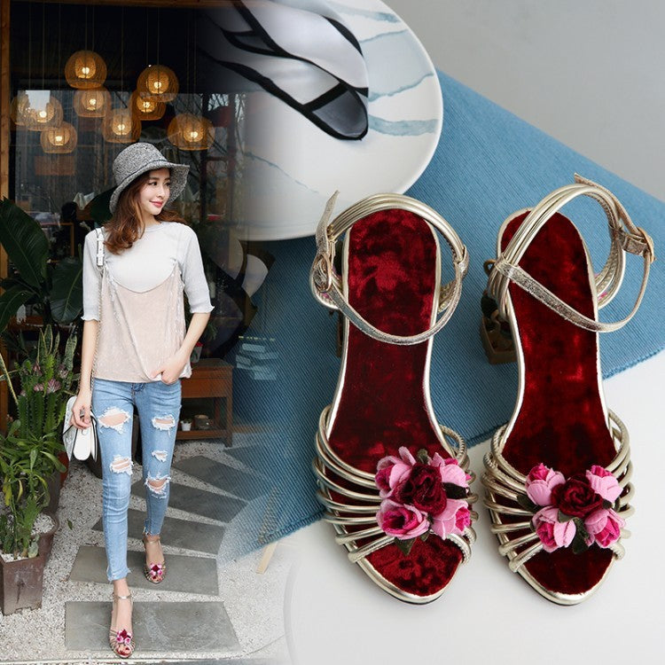 Sandali Peep Toe Strappy Shoes Birdcage Tacchi alti