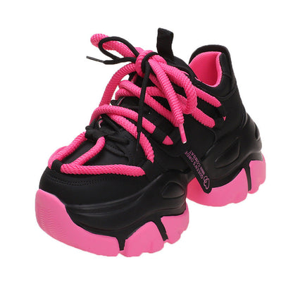 Scarpe da ginnastica con plateau e lacci