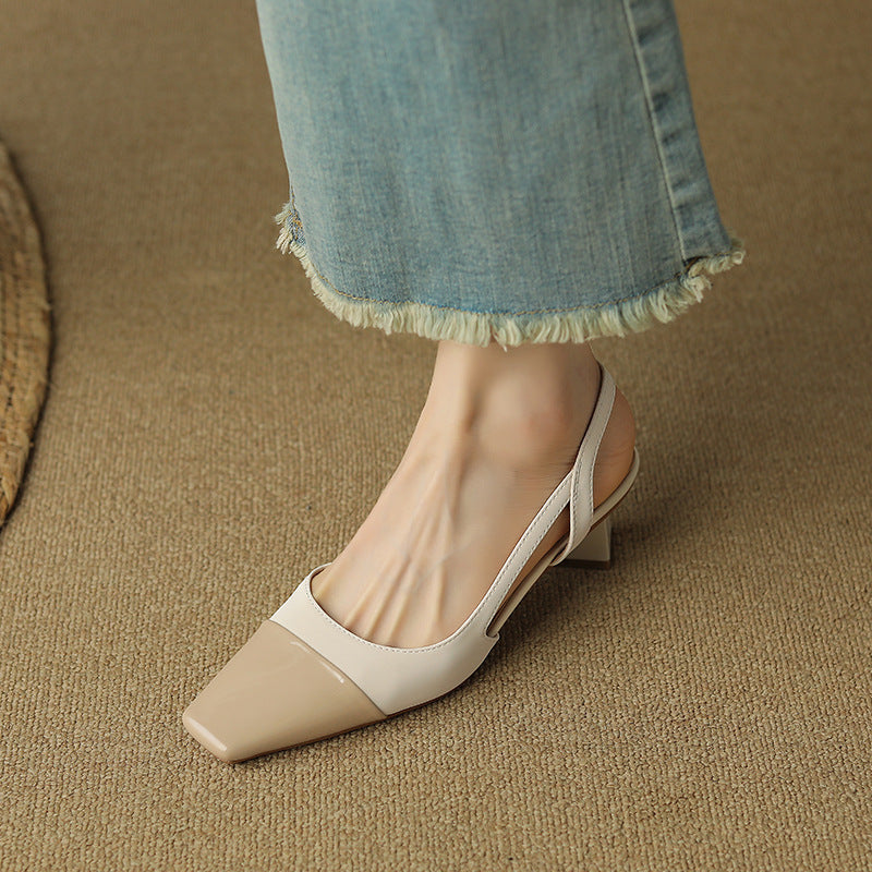 Sandali Donna Pointed Toe Classico Gattino Tacco Medio
