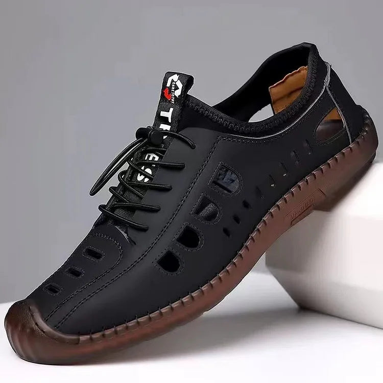 Sandali da uomo Scarpe estive in morbida pelle traspirante