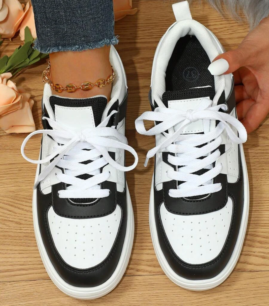 Scarpe da ginnastica basse da donna con colore a contrasto