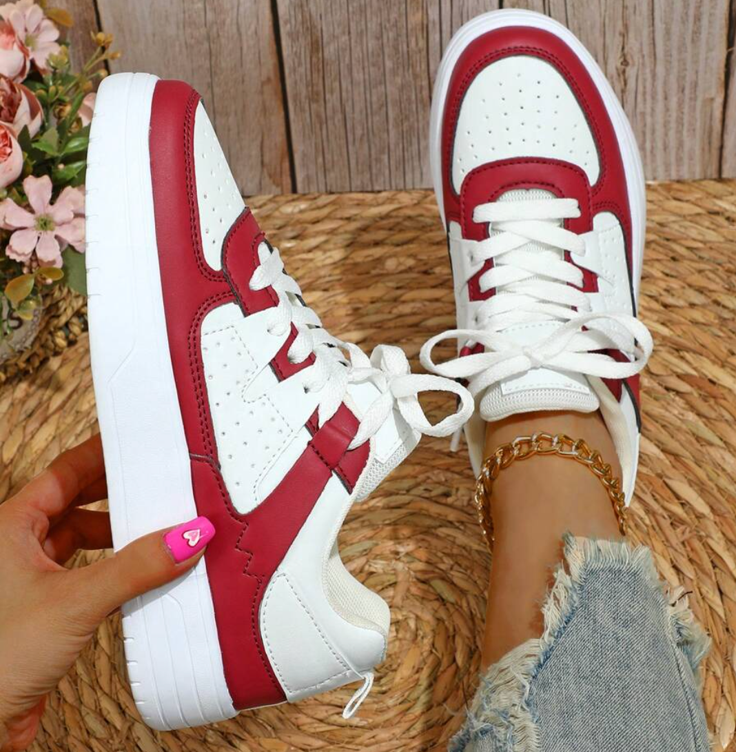 Scarpe da ginnastica basse da donna con colore a contrasto