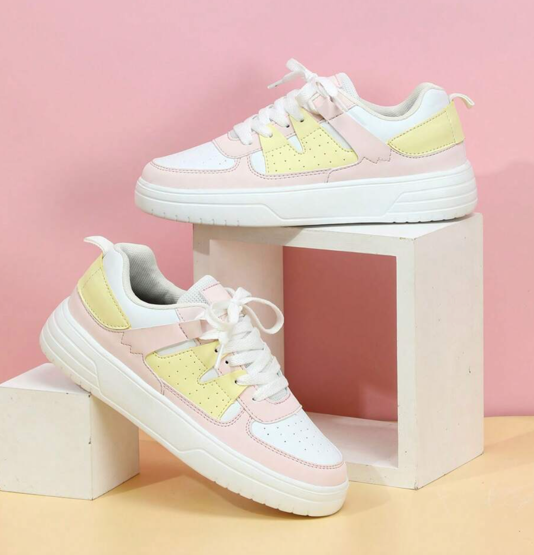 Scarpe da ginnastica basse da donna con colore a contrasto