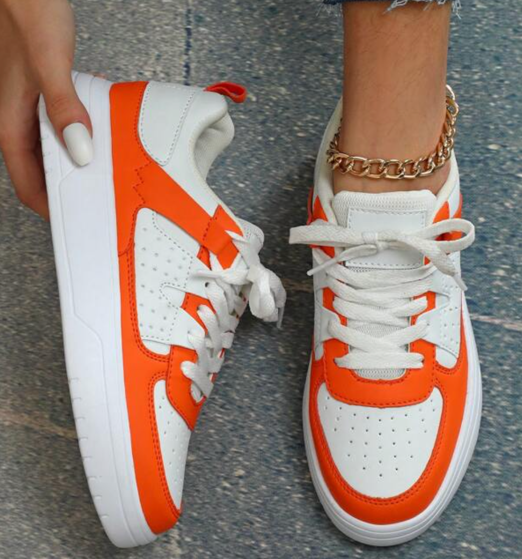 Scarpe da ginnastica basse da donna con colore a contrasto