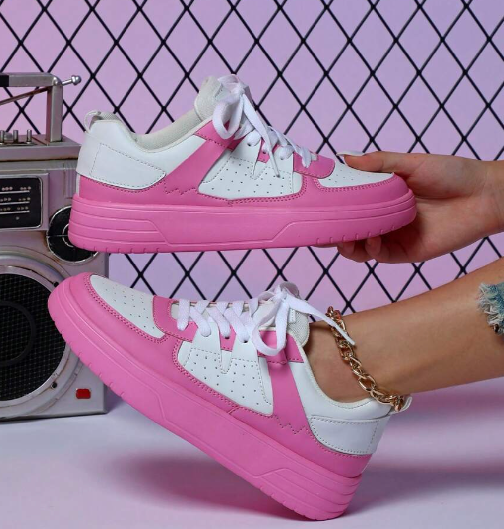 Scarpe da ginnastica basse da donna con colore a contrasto