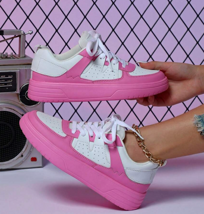 Scarpe da ginnastica basse da donna con colore a contrasto