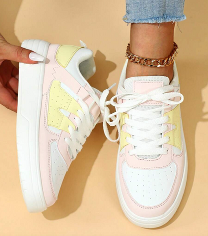 Scarpe da ginnastica basse da donna con colore a contrasto