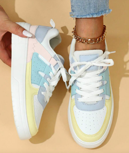 Scarpe da ginnastica basse da donna con colore a contrasto