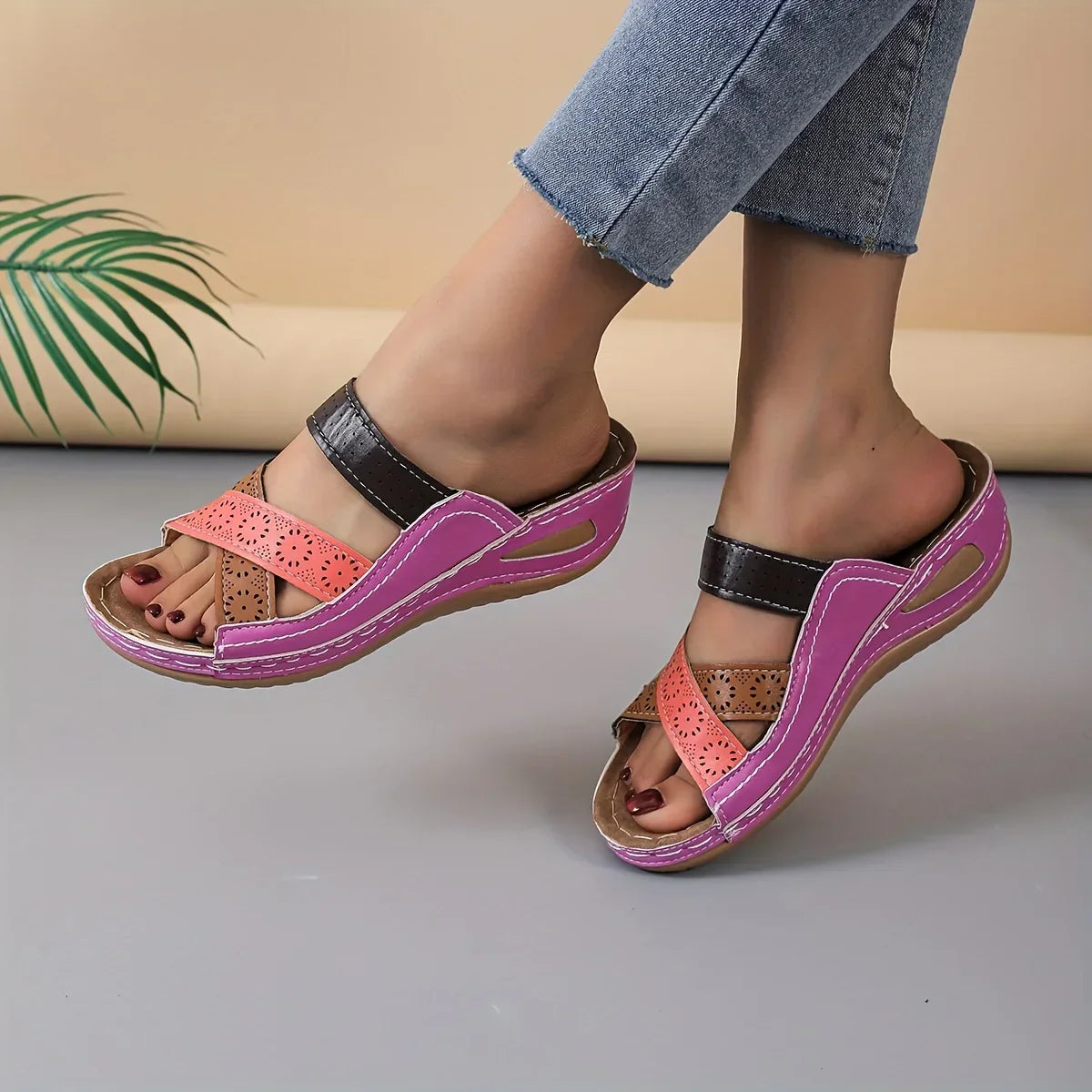 Sandali estivi casual da donna con supporto per l'arco plantare
