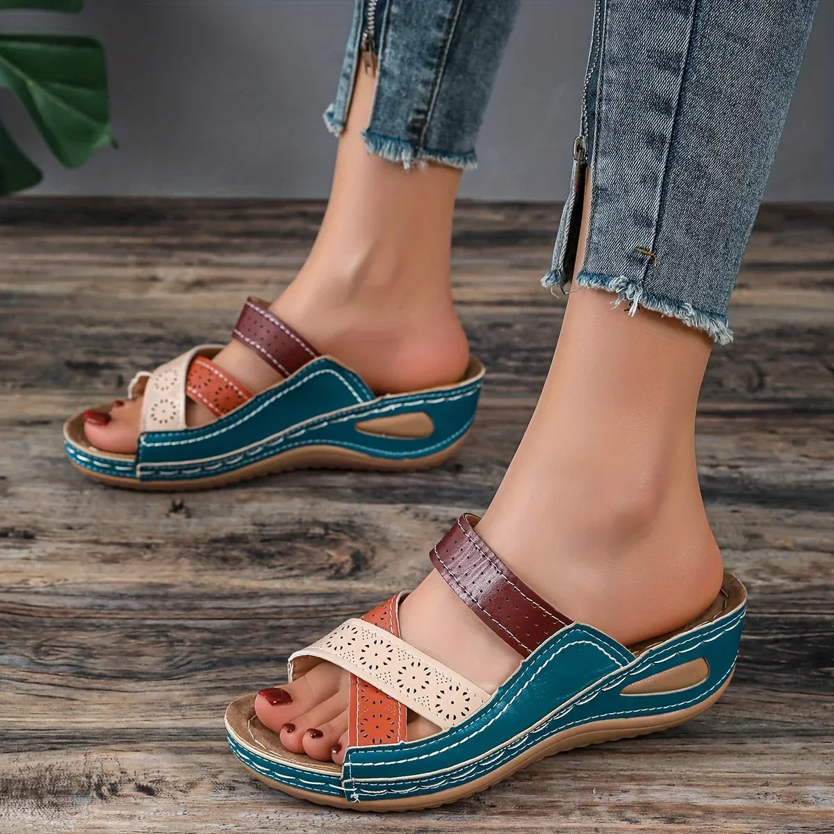 Sandali estivi casual da donna con supporto per l'arco plantare