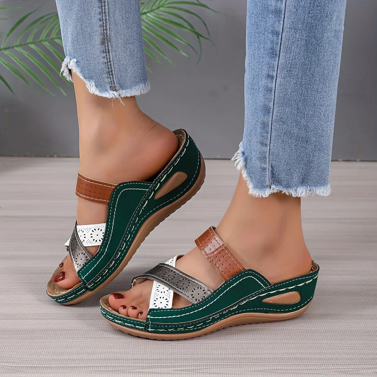Sandali estivi casual da donna con supporto per l'arco plantare