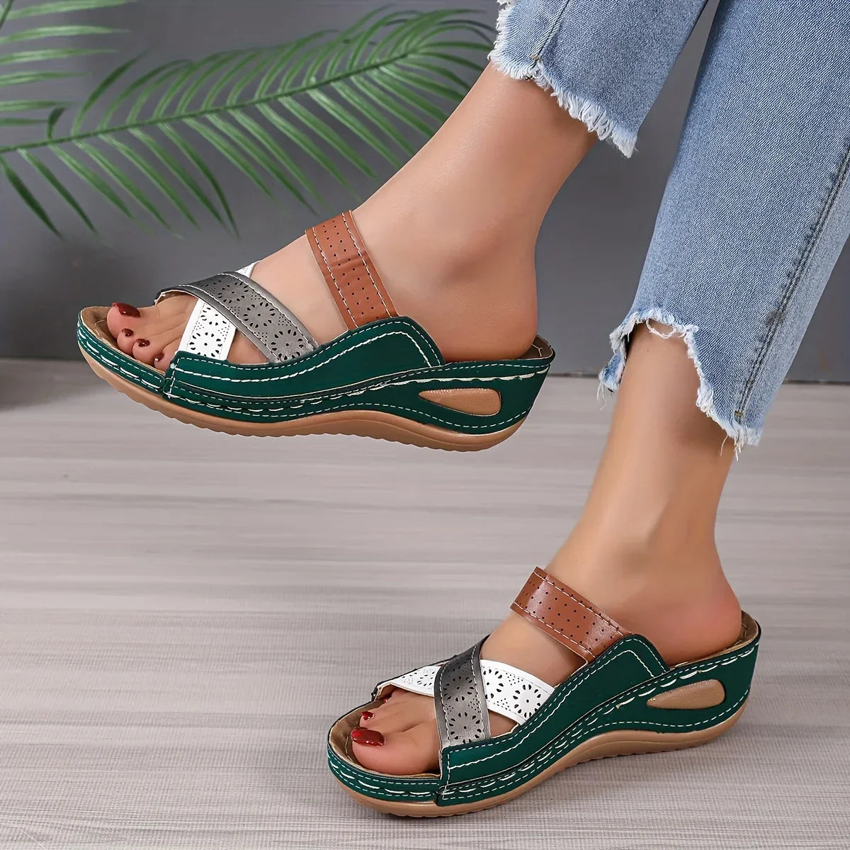 Sandali estivi casual da donna con supporto per l'arco plantare