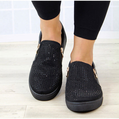 Scarpe da donna con cerniera in cristallo