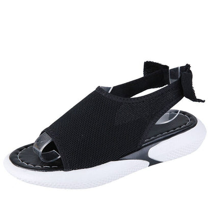 Sandali a rete Peep Toe Chunky Nero