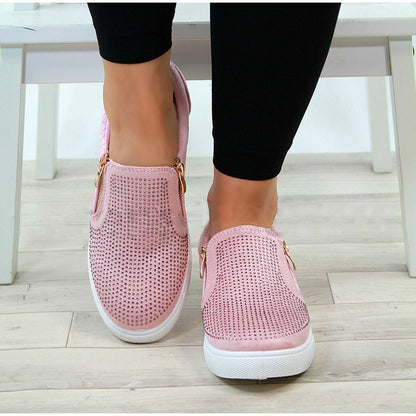 Scarpe da donna con cerniera in cristallo