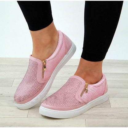 Scarpe da donna con cerniera in cristallo