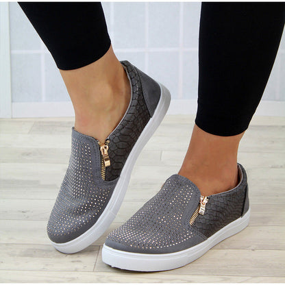 Scarpe da donna con cerniera in cristallo