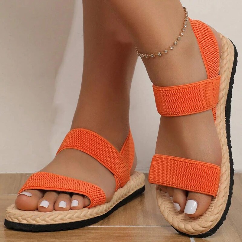 Punta aperta Cinturino elastico Slip On Scarpe Slingback