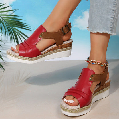 Sandali casual con piattaforma e punta aperta