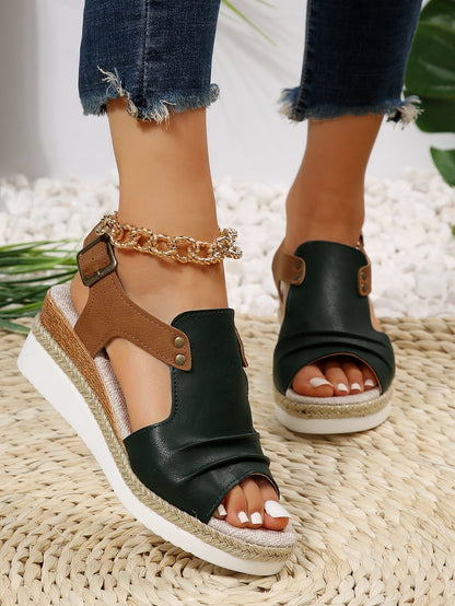 Sandali casual con piattaforma e punta aperta