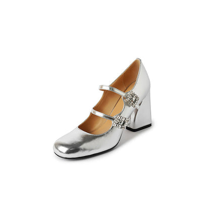 Scarpe casual con doppia fibbia e tacchi a blocco