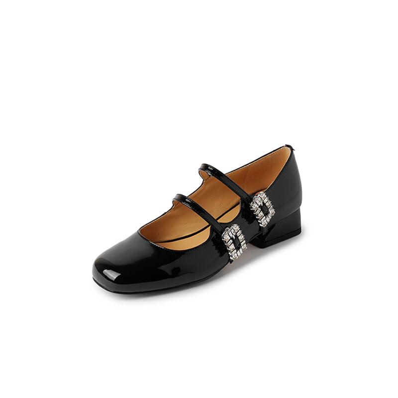 Scarpe casual con doppia fibbia e tacchi a blocco