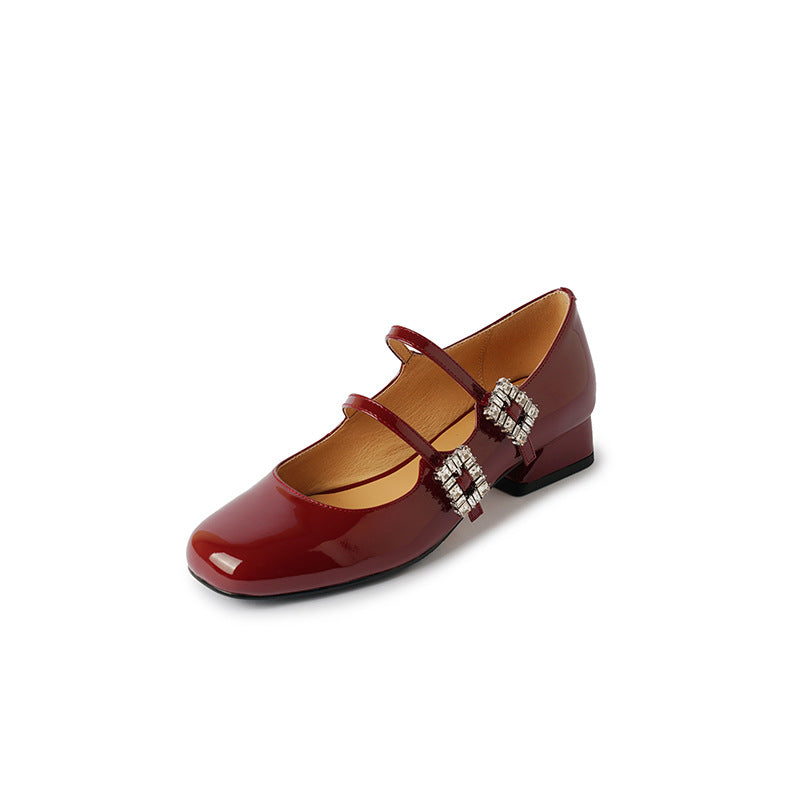 Scarpe casual con doppia fibbia e tacchi a blocco