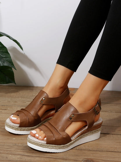 Sandali casual con piattaforma e punta aperta