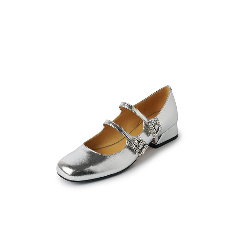 Scarpe casual con doppia fibbia e tacchi a blocco