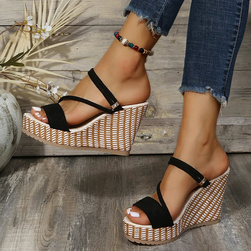 Sandali con zeppa da donna Scarpe con tacchi alti di lusso