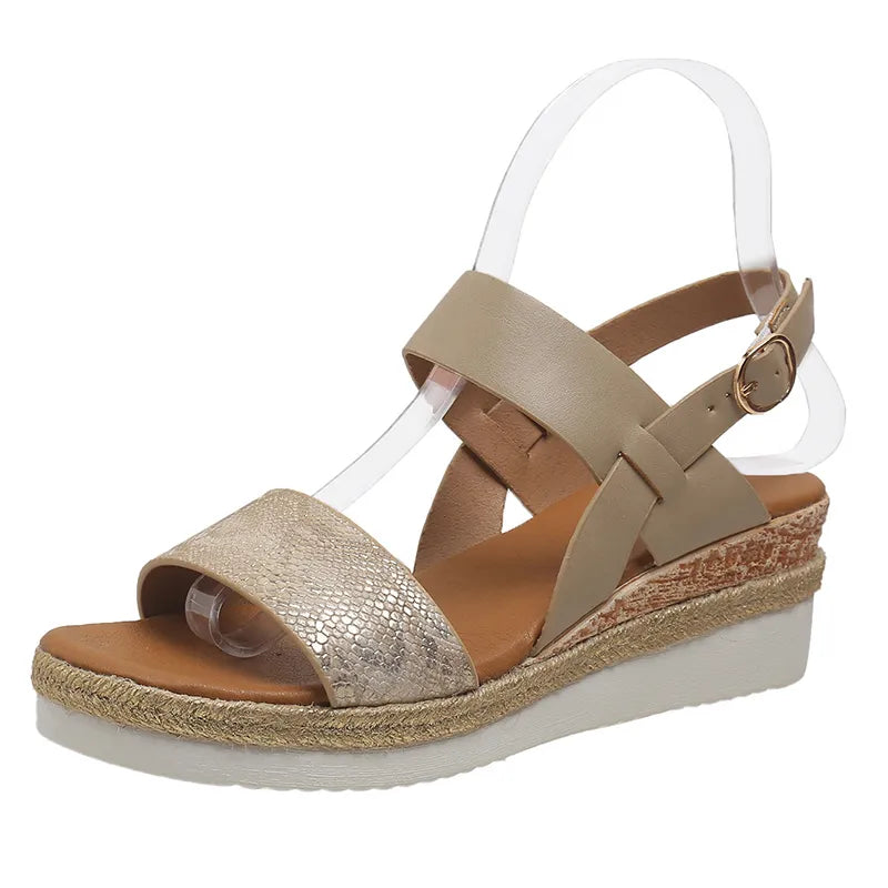 Sandali con zeppa per donna