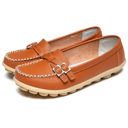 Donna Moda Bambola Scarpe Mocassini in vera pelle