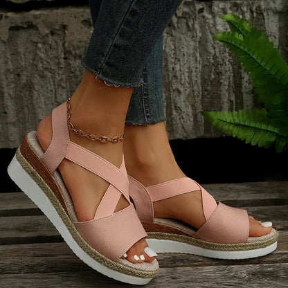 Sandali casual da donna con cinturino incrociato