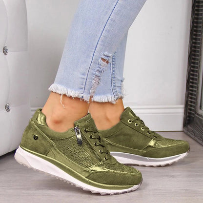 Scarpe piatte da donna in pelle da infermiera da donna