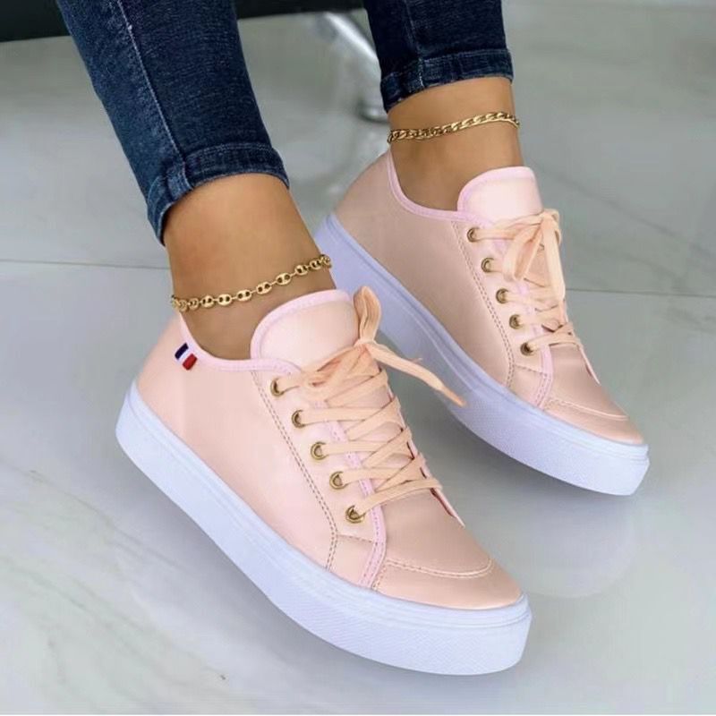 Scarpe casual in gomma da donna con piattaforma a punta tonda