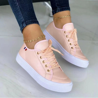 Scarpe casual in gomma da donna con piattaforma a punta tonda