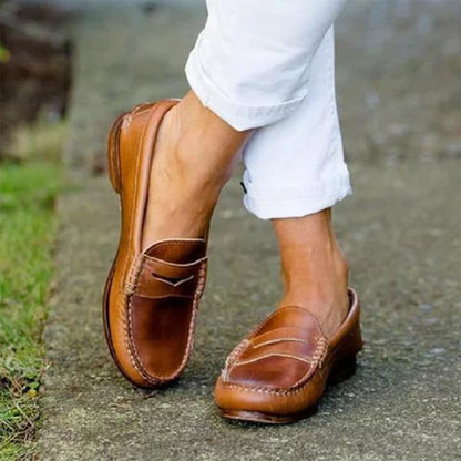 Donna Causale Flats Oxfords Slip On Round Toe Loafers