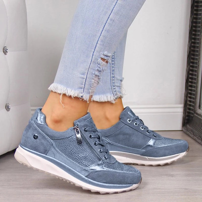 Scarpe piatte da donna in pelle da infermiera da donna