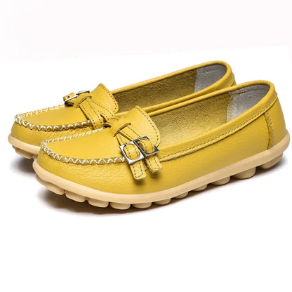 Donna Moda Bambola Scarpe Mocassini in vera pelle
