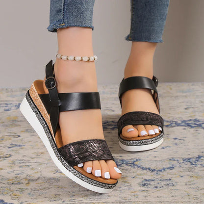 Sandali con zeppa per donna
