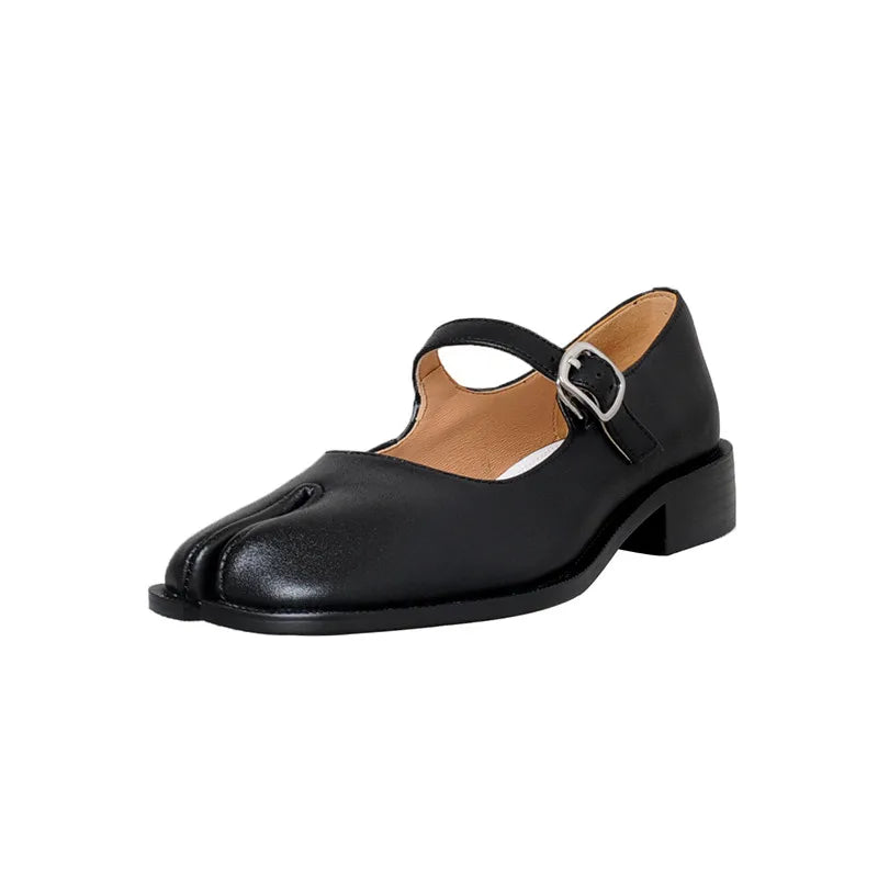 Punte spaccate in vera pelle Mary Janes