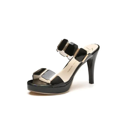 Donna Gladiatore Piattaforma Casual Punta Aperta Tacchi Sottili Sandali Donna Tempo Libero